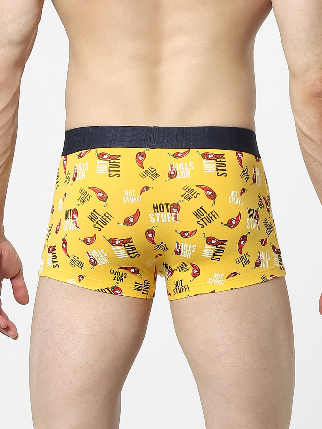 Yellow Graphic Print Trunks