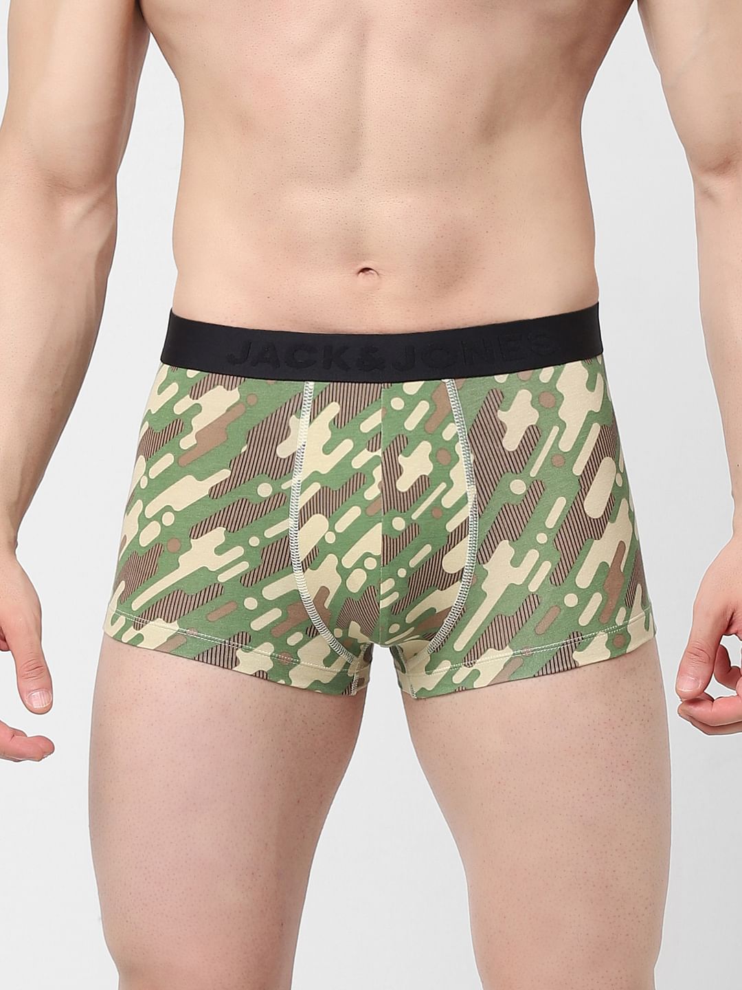 Green Printed Trunks - S