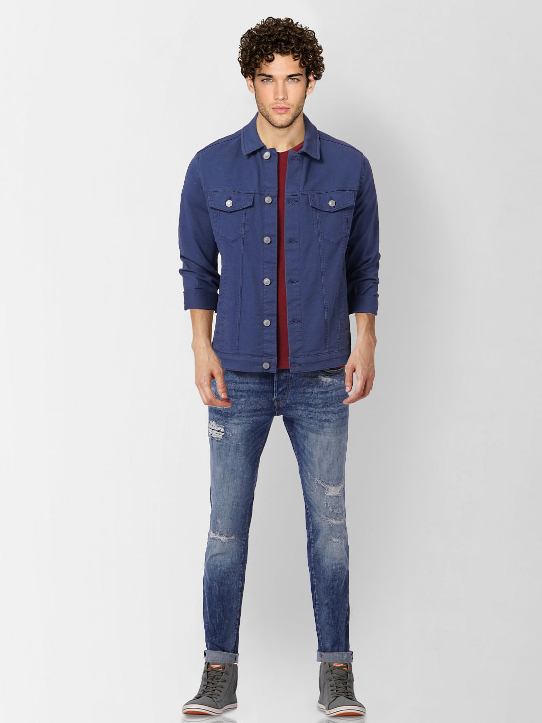 Blue Low Rise Glenn Torn Slim Fit Jeans - 28/30