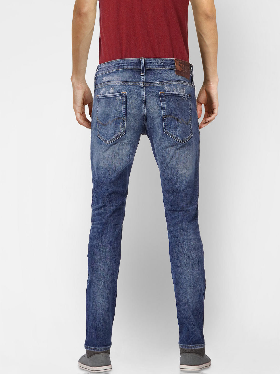 Blue Low Rise Glenn Torn Slim Fit Jeans