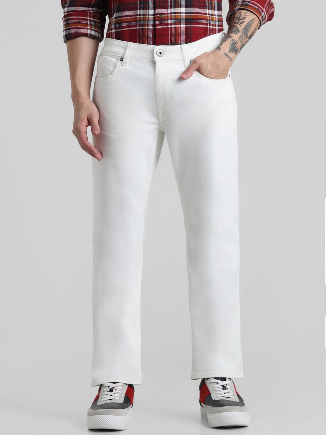 Low Rise Regular Fit Jeans - White - 28/30