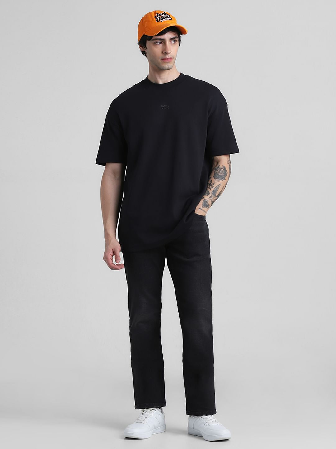 Black Mid Rise Clark Regular Fit Jeans