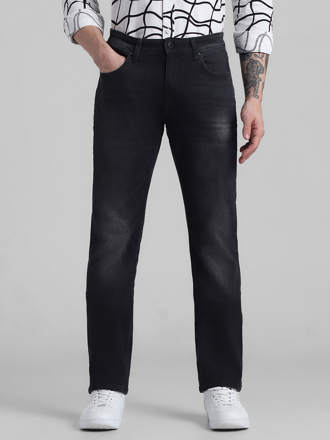 Low Rise Regular Fit Jeans - Black - 28/30