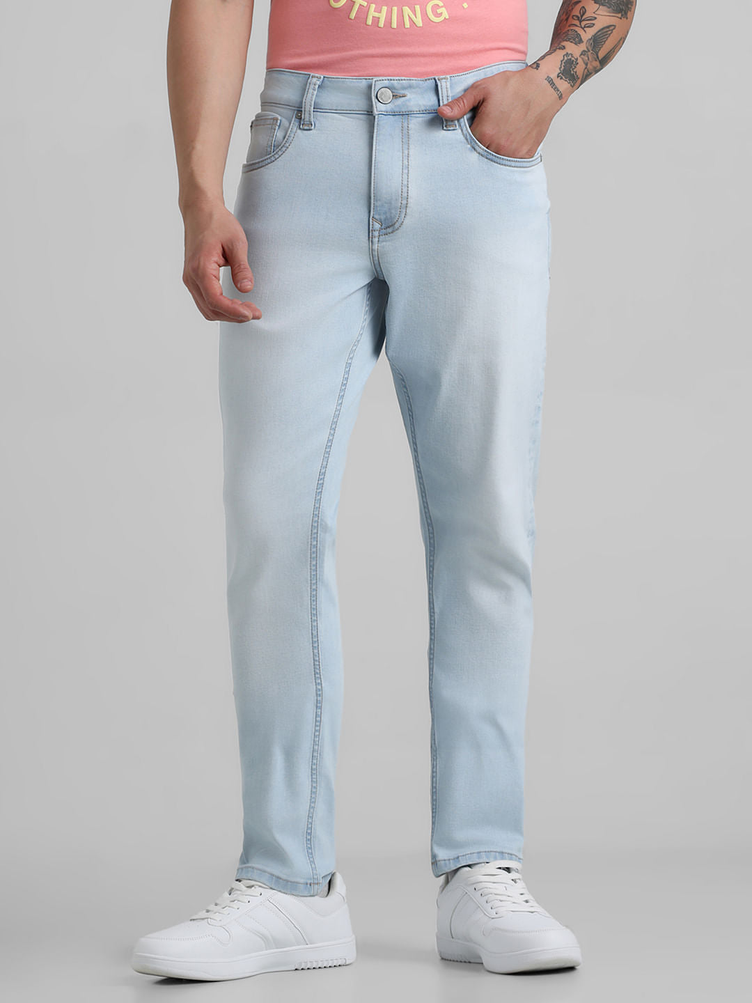 Blue Low Rise Washed Glenn Slim Jeans