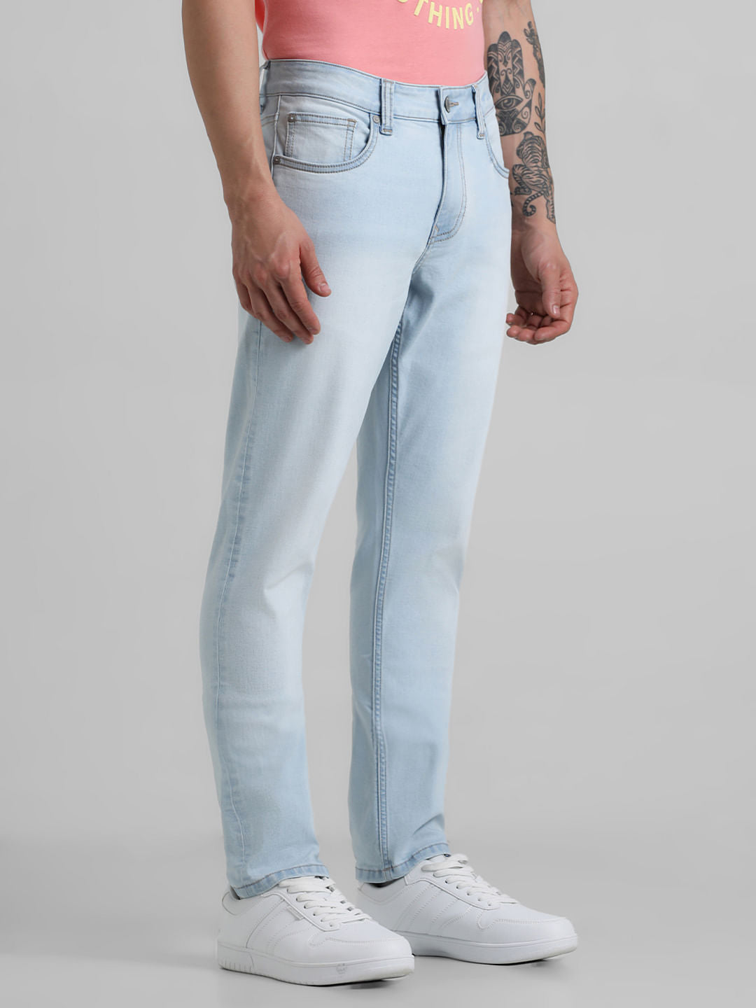 Blue Low Rise Washed Glenn Slim Jeans