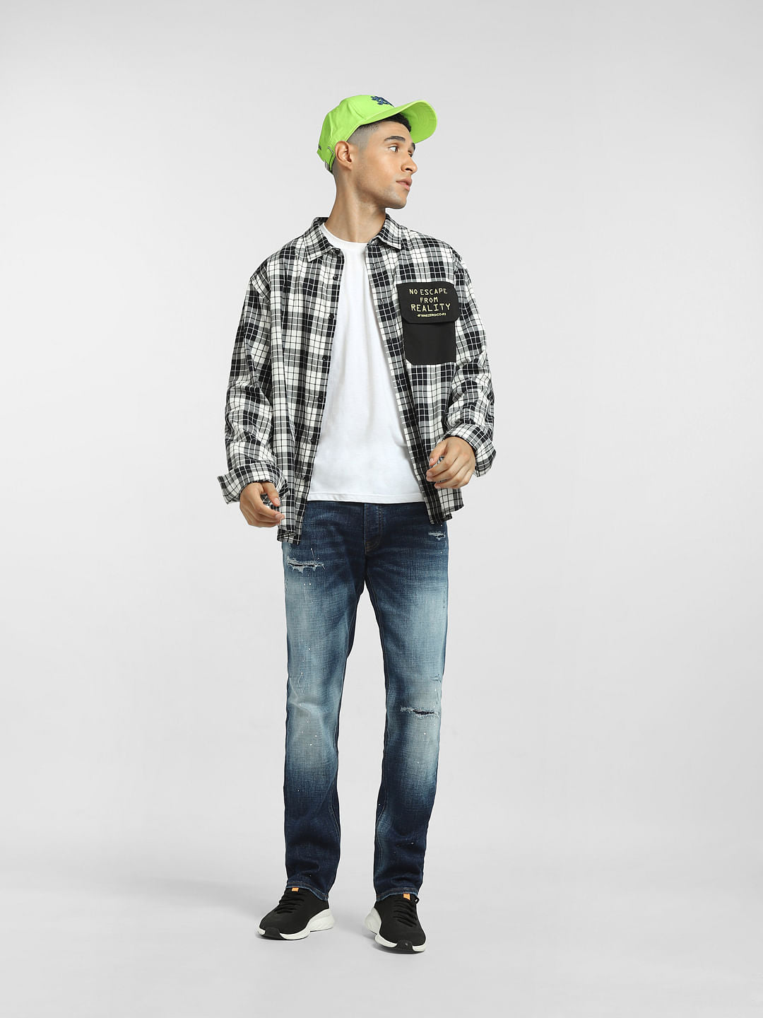 Blue Low Rise Distressed Glenn Slim Jeans