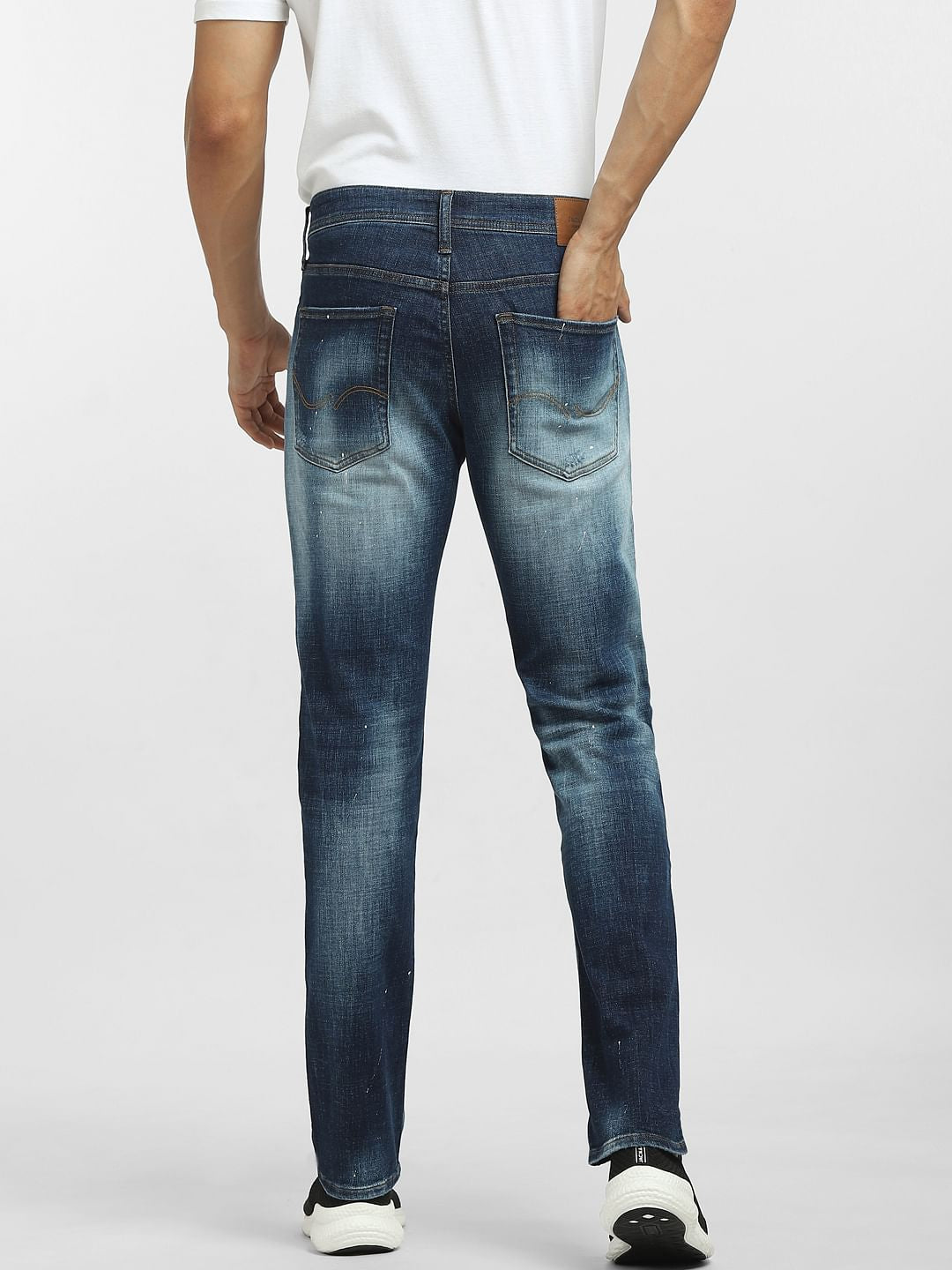 Blue Low Rise Distressed Glenn Slim Jeans