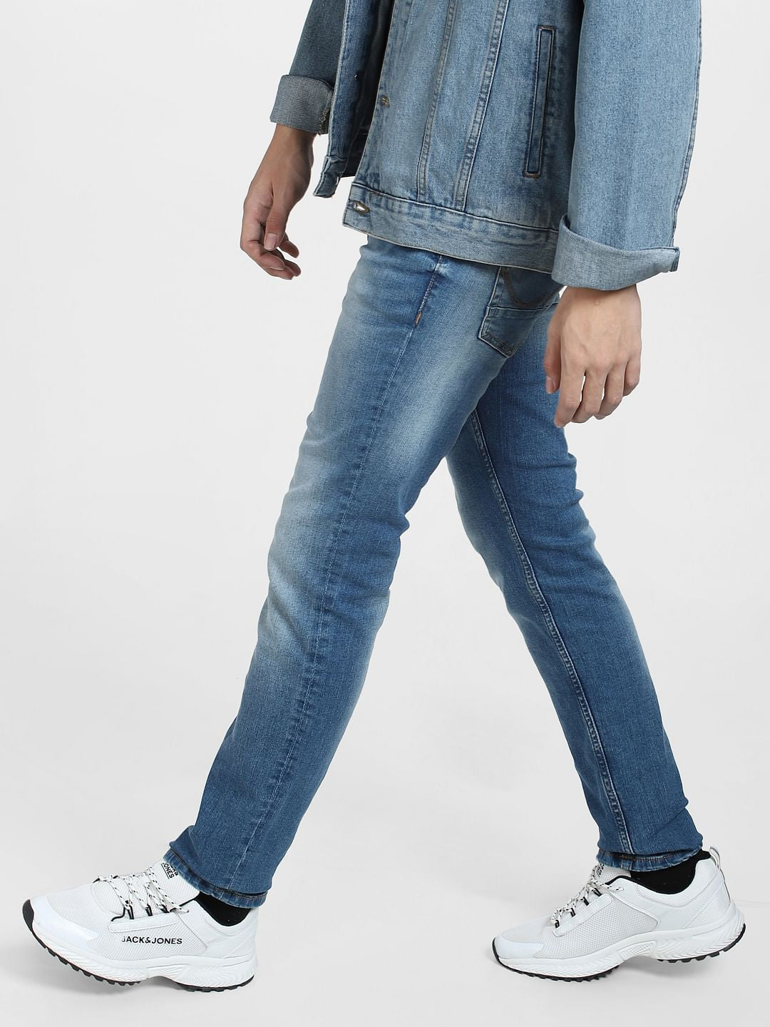 Blue Low Rise Washed Ben Skinny Jeans