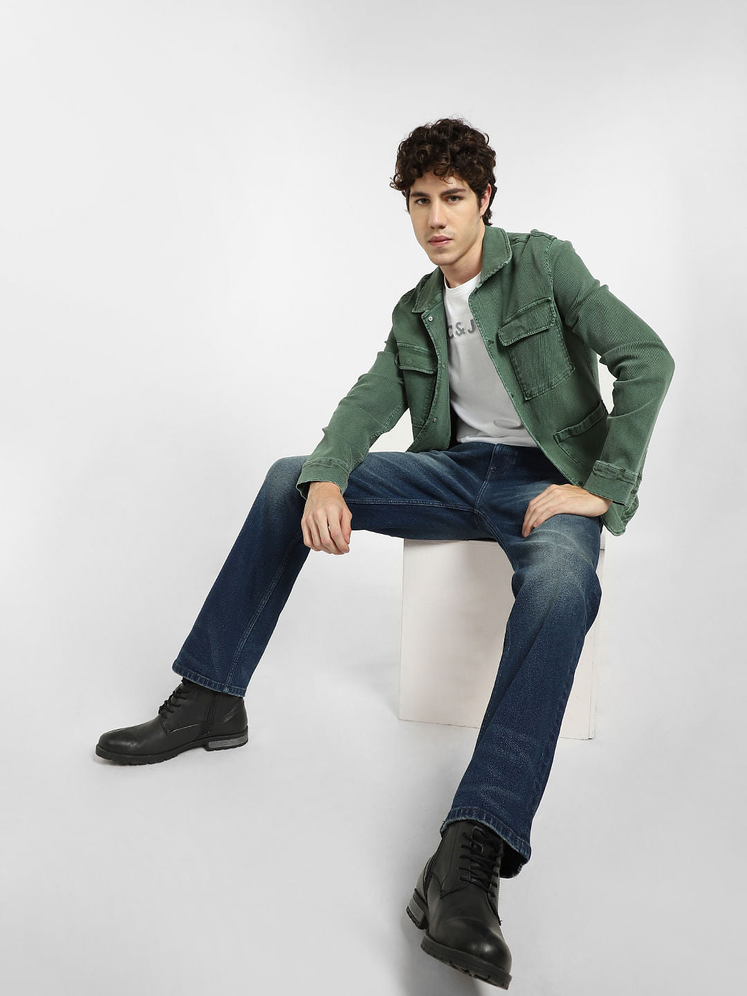 Dark Blue High Rise Bootcut Jeans - 28/30