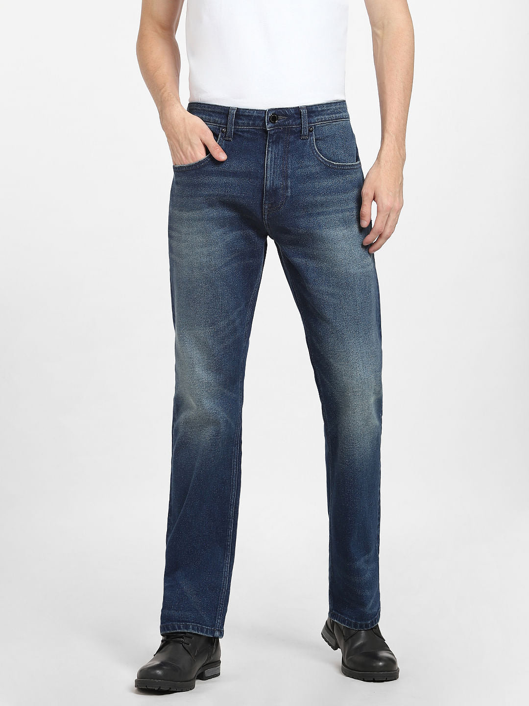 Dark Blue High Rise Bootcut Jeans