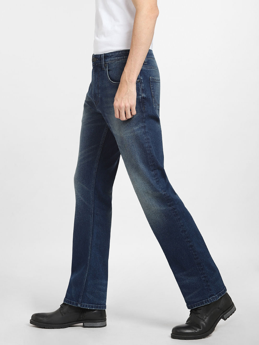 Dark Blue High Rise Bootcut Jeans