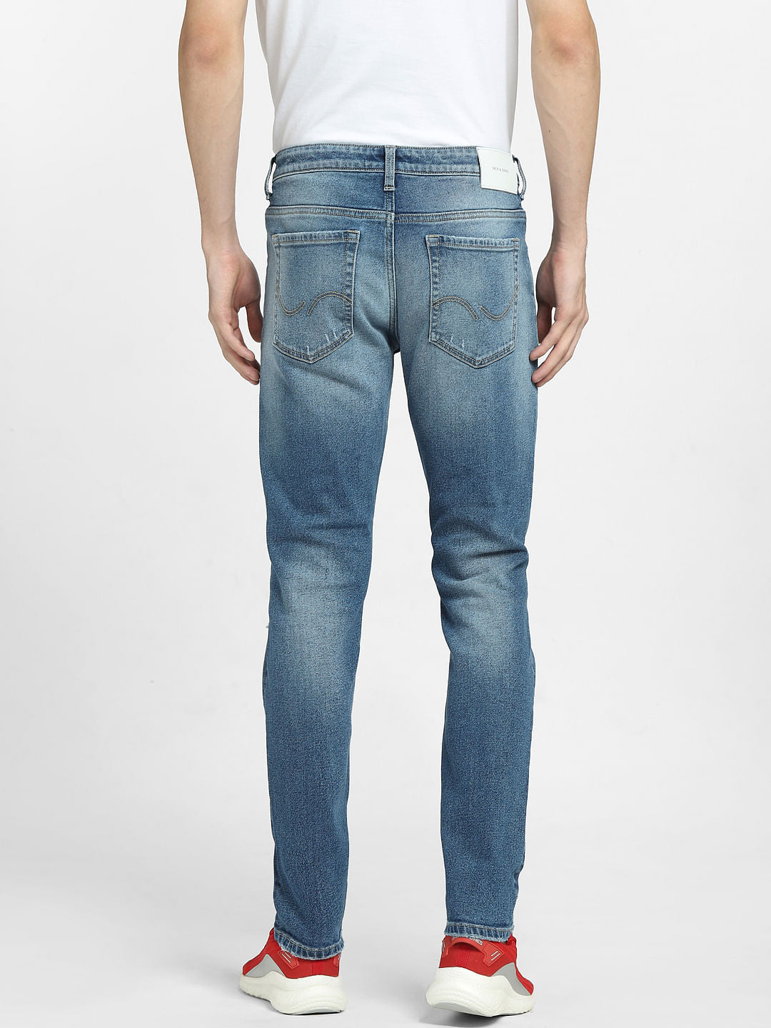 Blue Low Rise Ripped Glenn Slim Fit Jeans
