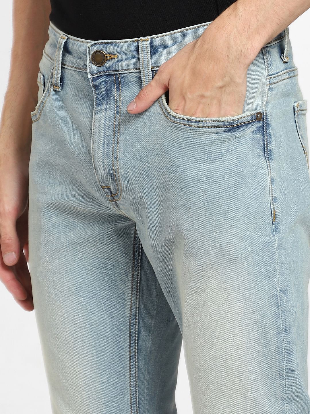Light Blue Mid Rise Clark Regular Jeans