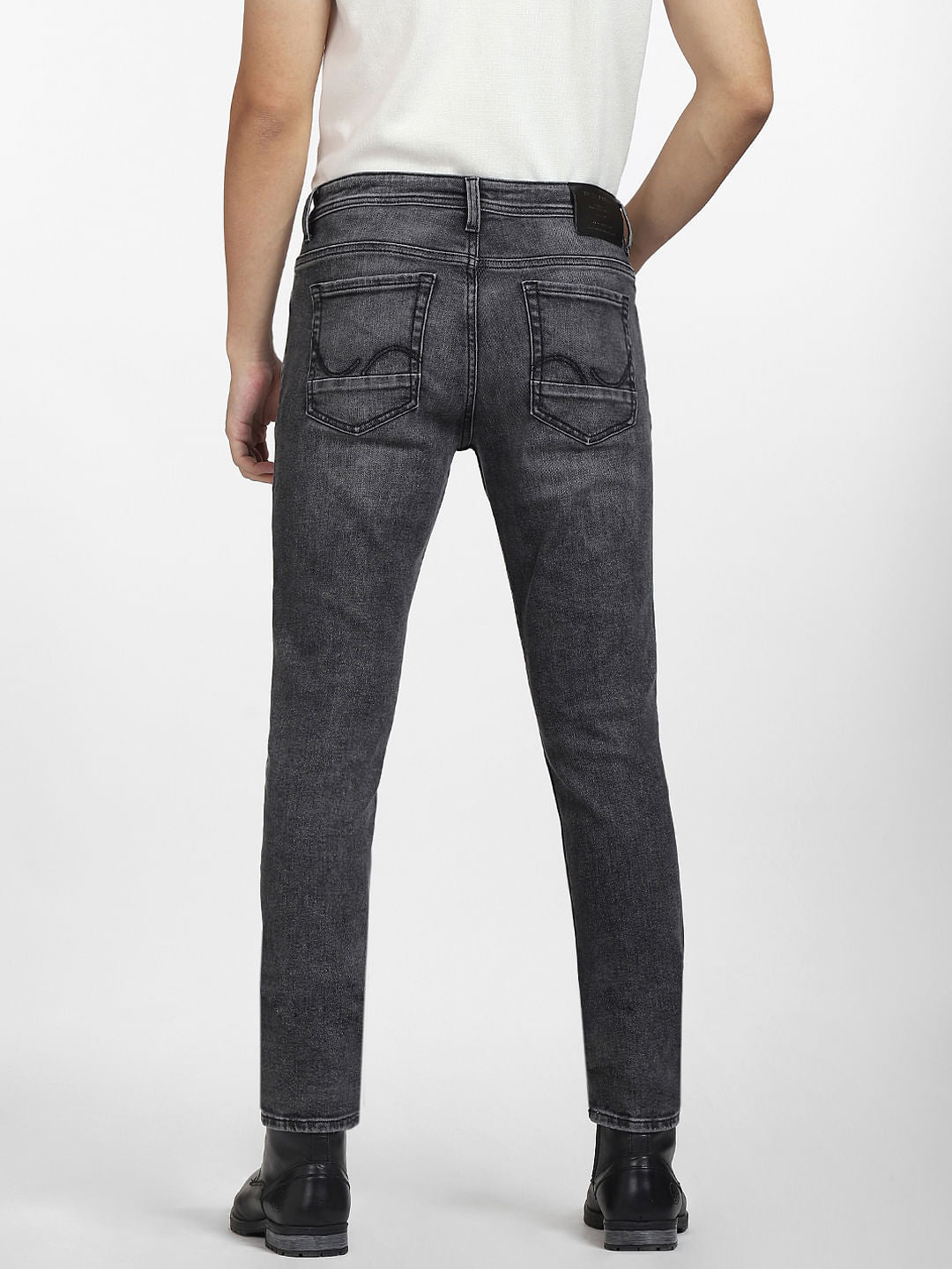 Black Low Rise Distressed Glenn Slim Fit Jeans