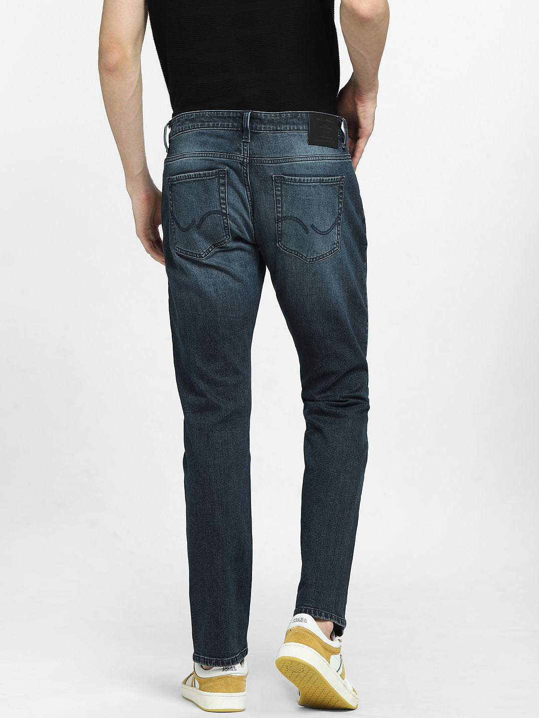 Dark Blue Mid Rise Clark Regular Jeans