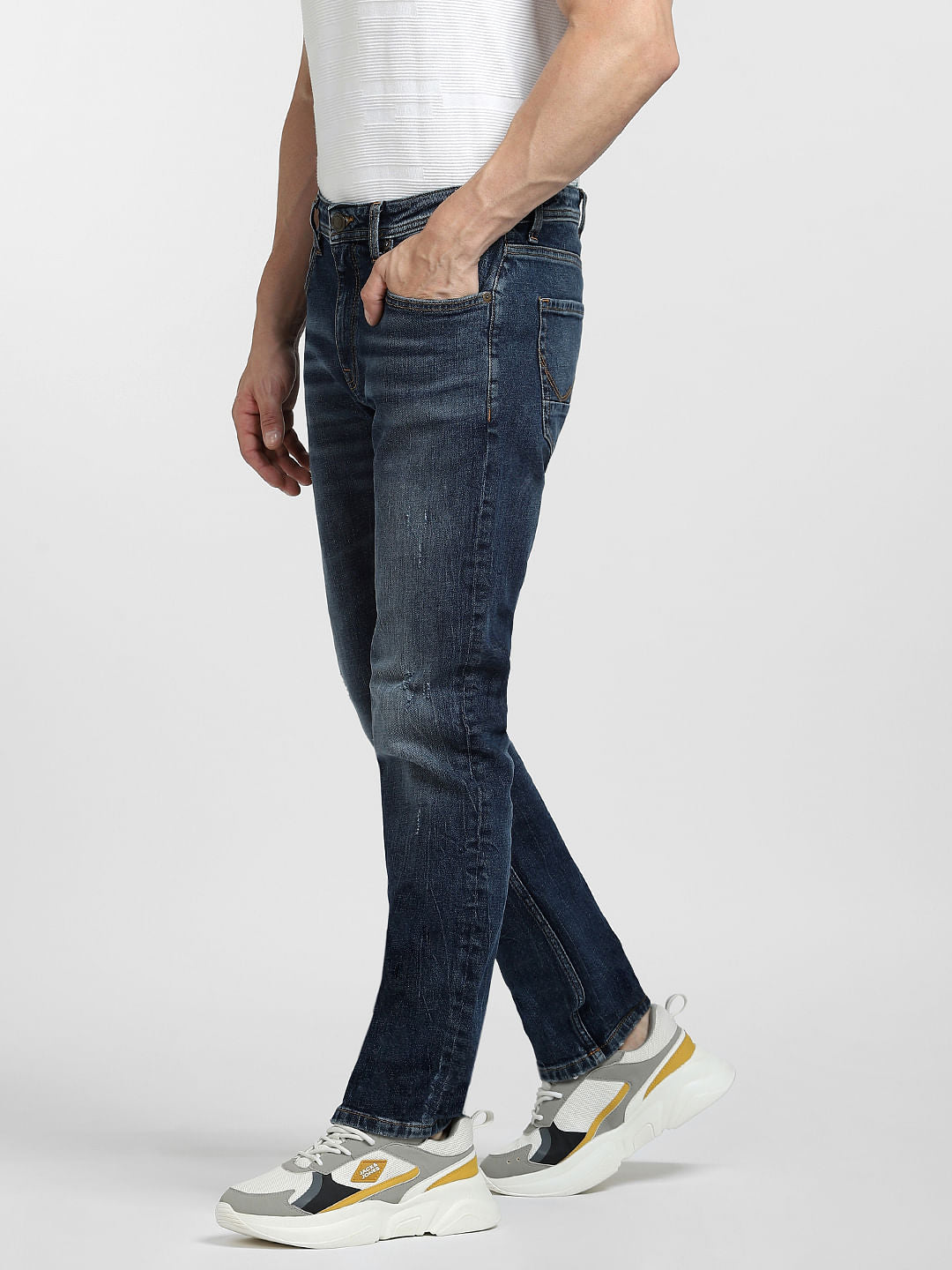 Dark Blue Low Rise Tim Slim Jeans