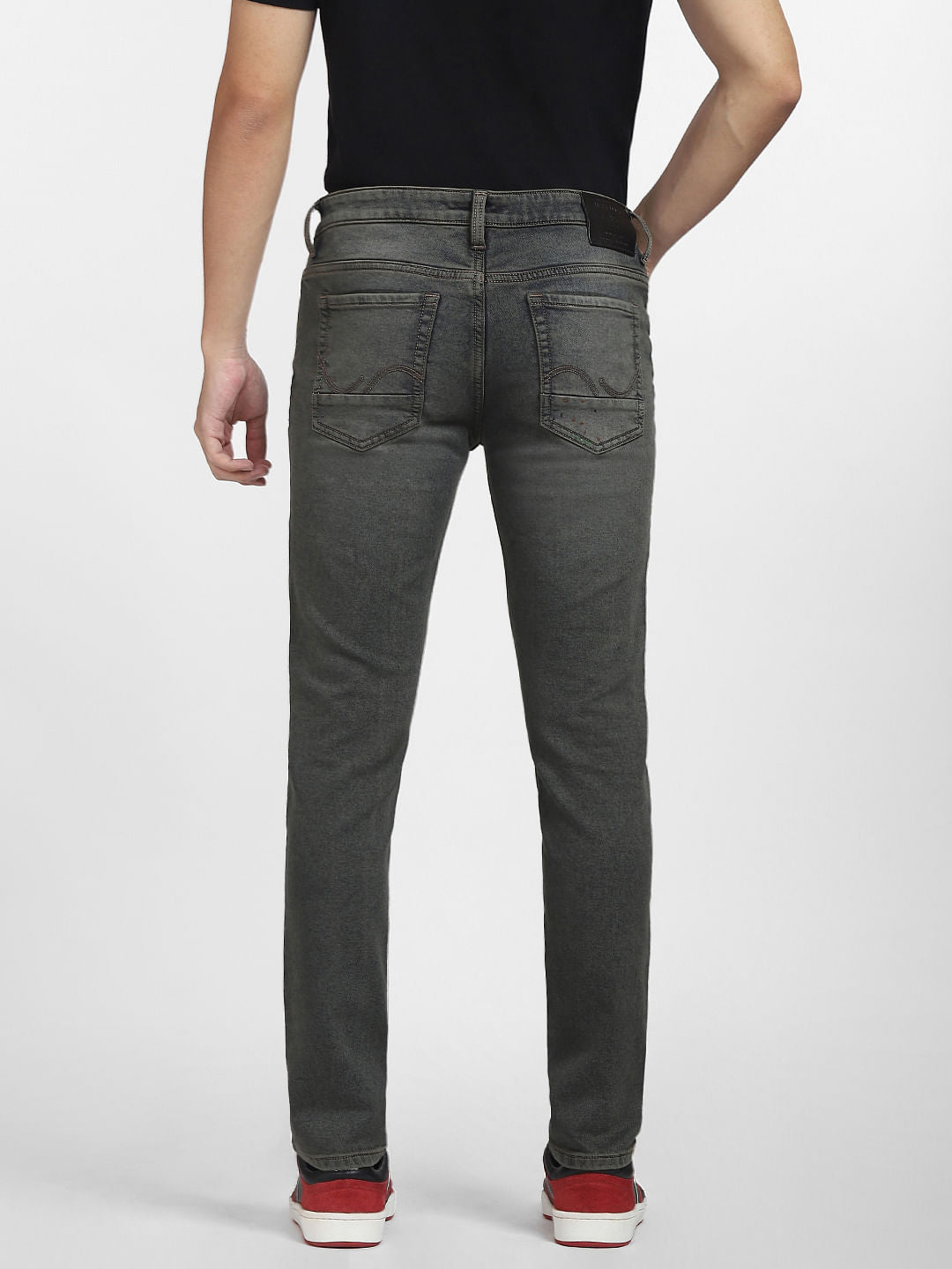 Dark Blue Low Rise Distressed Glenn Slim Jeans