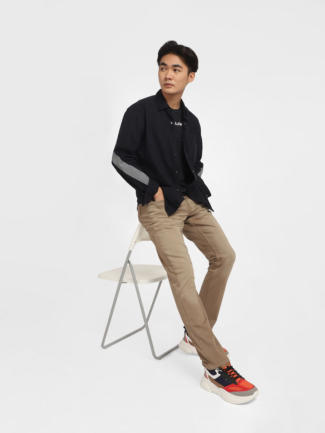 Beige Low Rise Glenn Slim Jeans