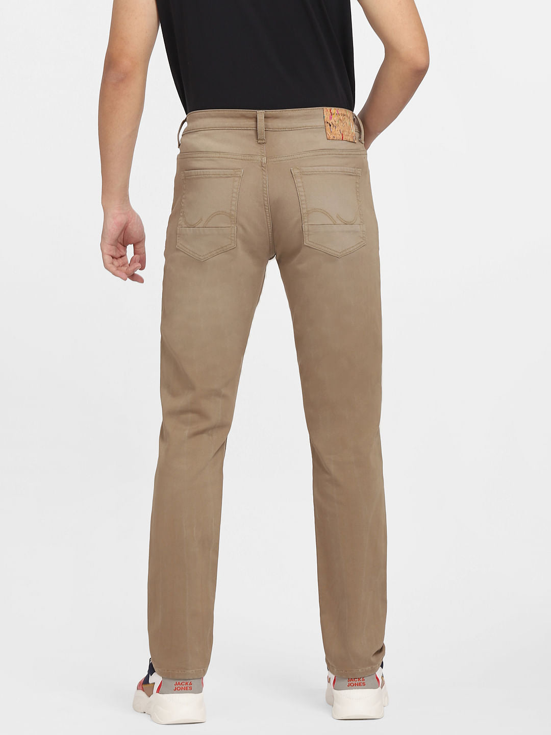 Beige Low Rise Glenn Slim Jeans