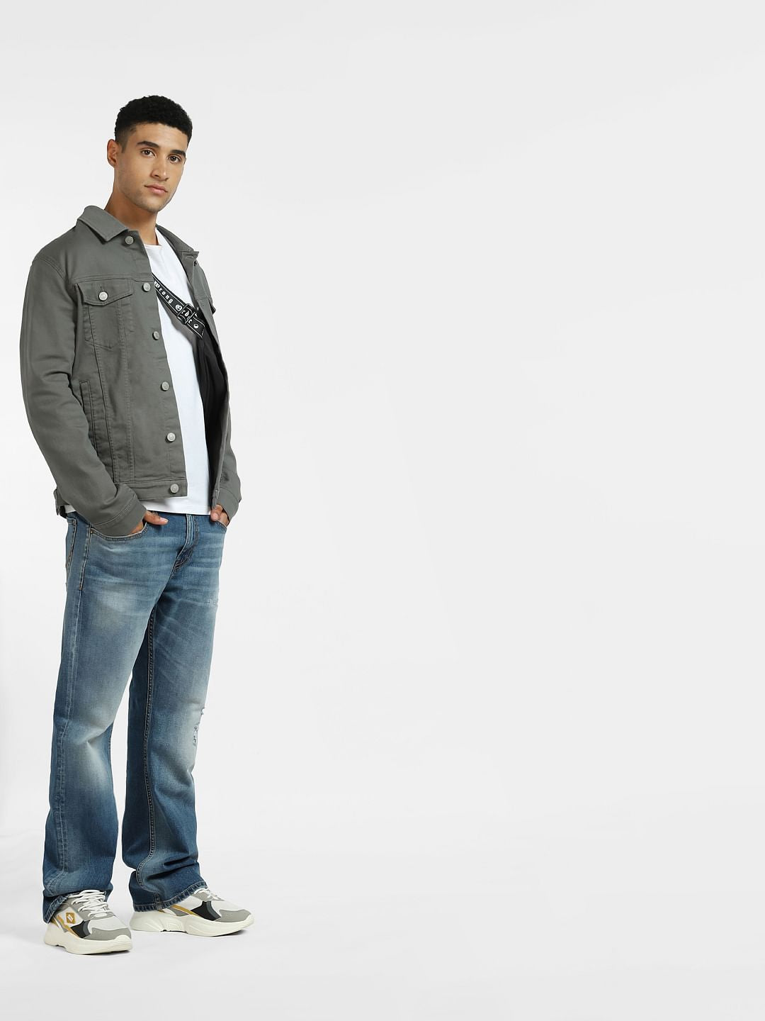 Grey Denim Jacket - S