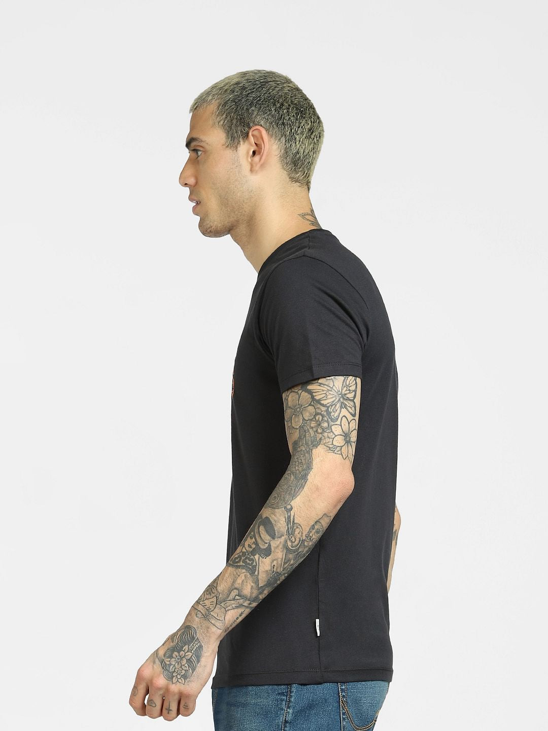 Black Logo Print Crew Neck T-shirt