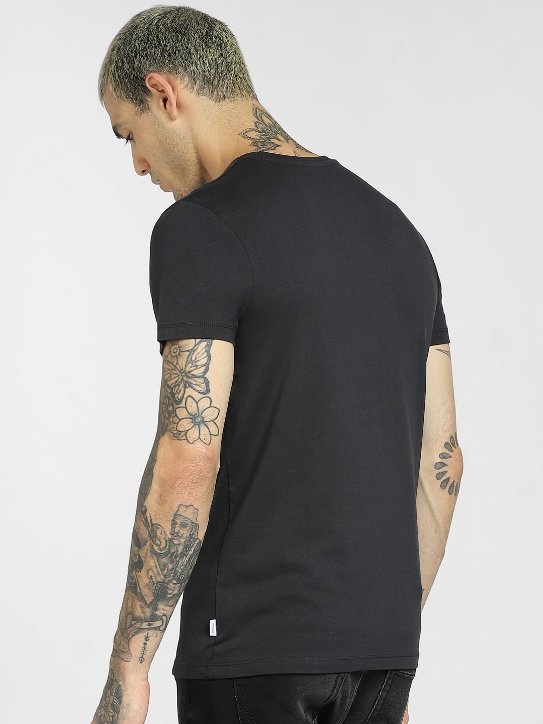 Black Graphic Print Crew Neck T-shirt