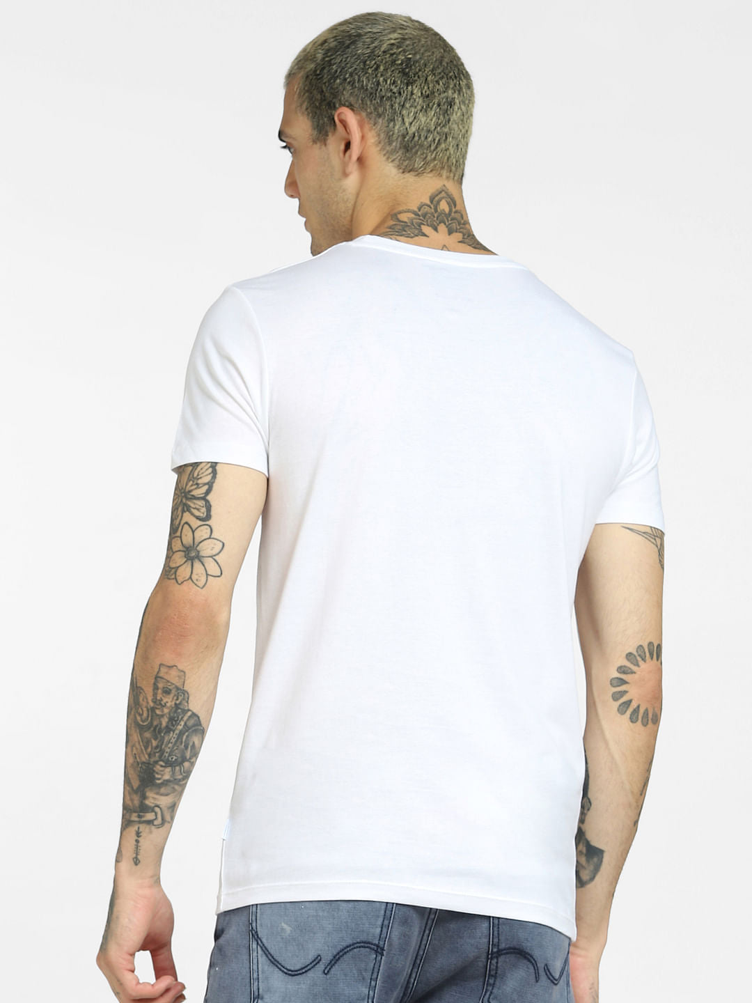 White Graphic Print Crew Neck T-shirt