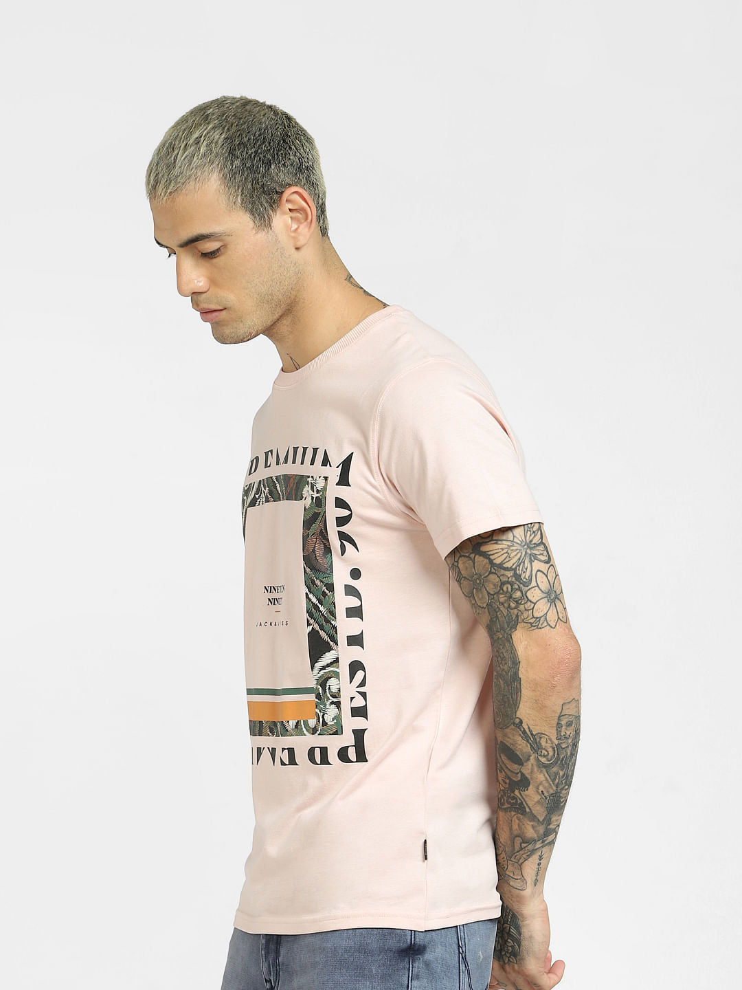 Pink Graphic Print Crew Neck T-shirt
