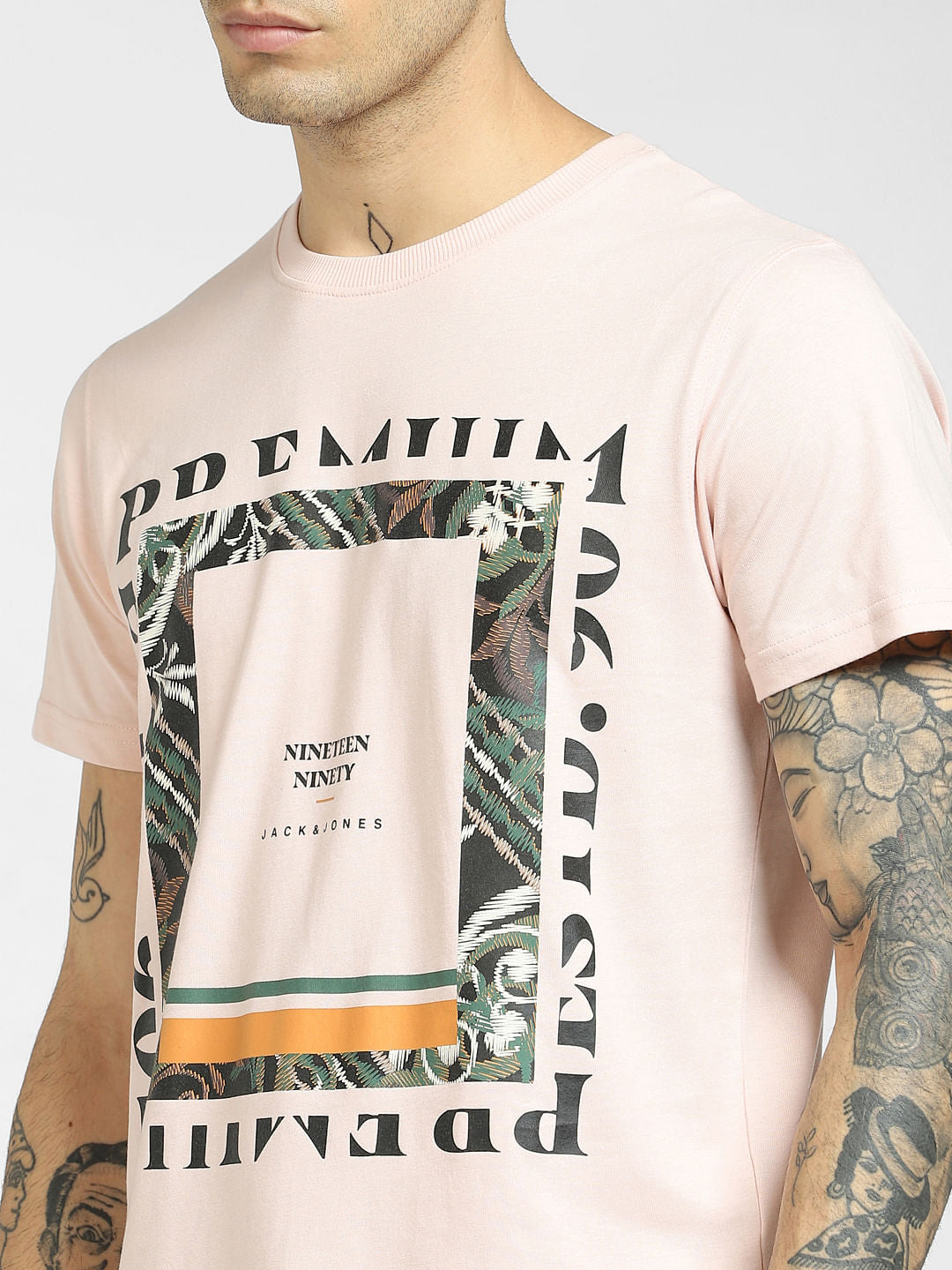 Pink Graphic Print Crew Neck T-shirt