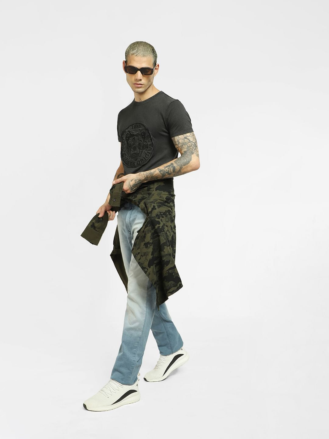 Dark Grey Crew Neck T-shirt - S