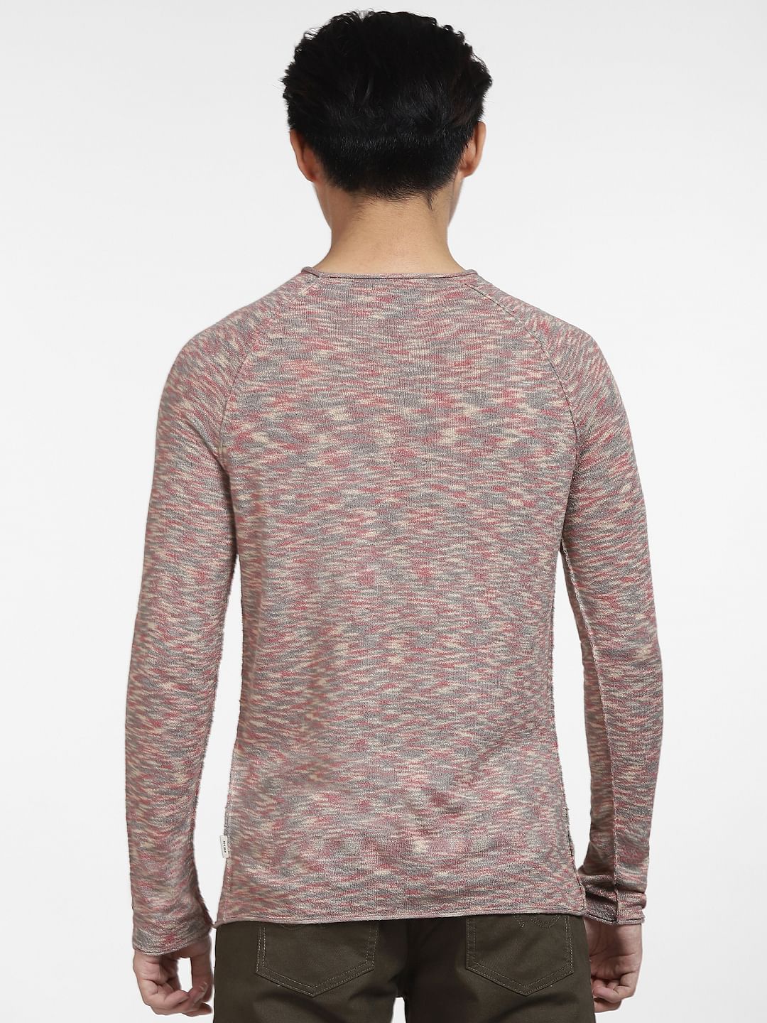 Brown Printed Knit T-shirt