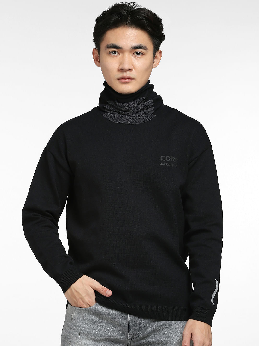 Black High Neck Pullover