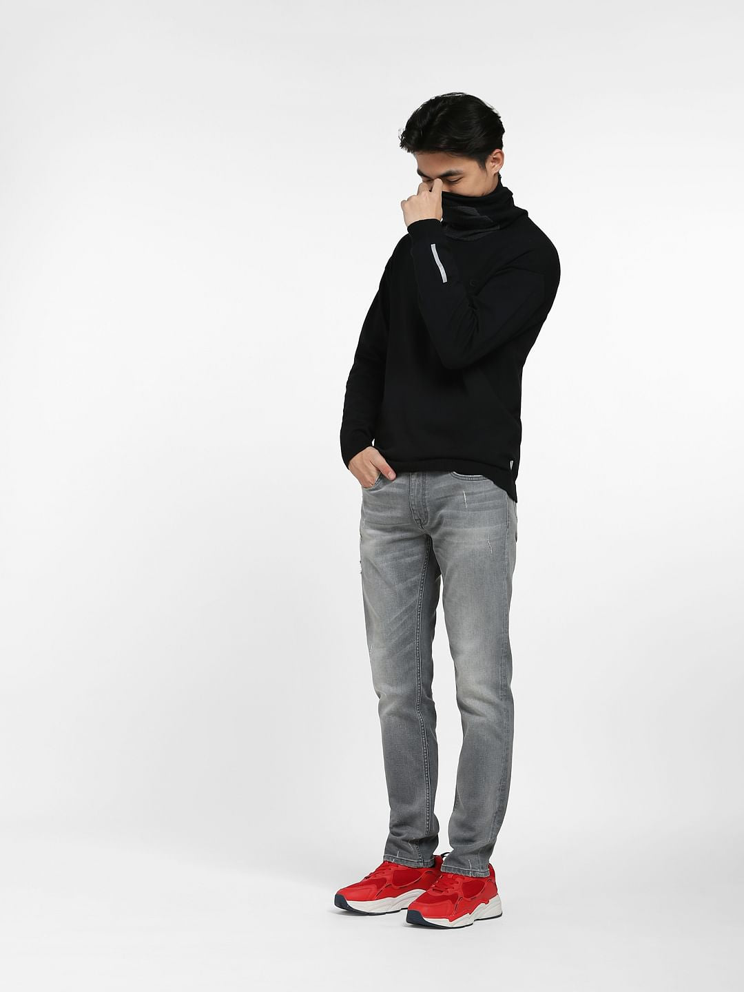 Black High Neck Pullover