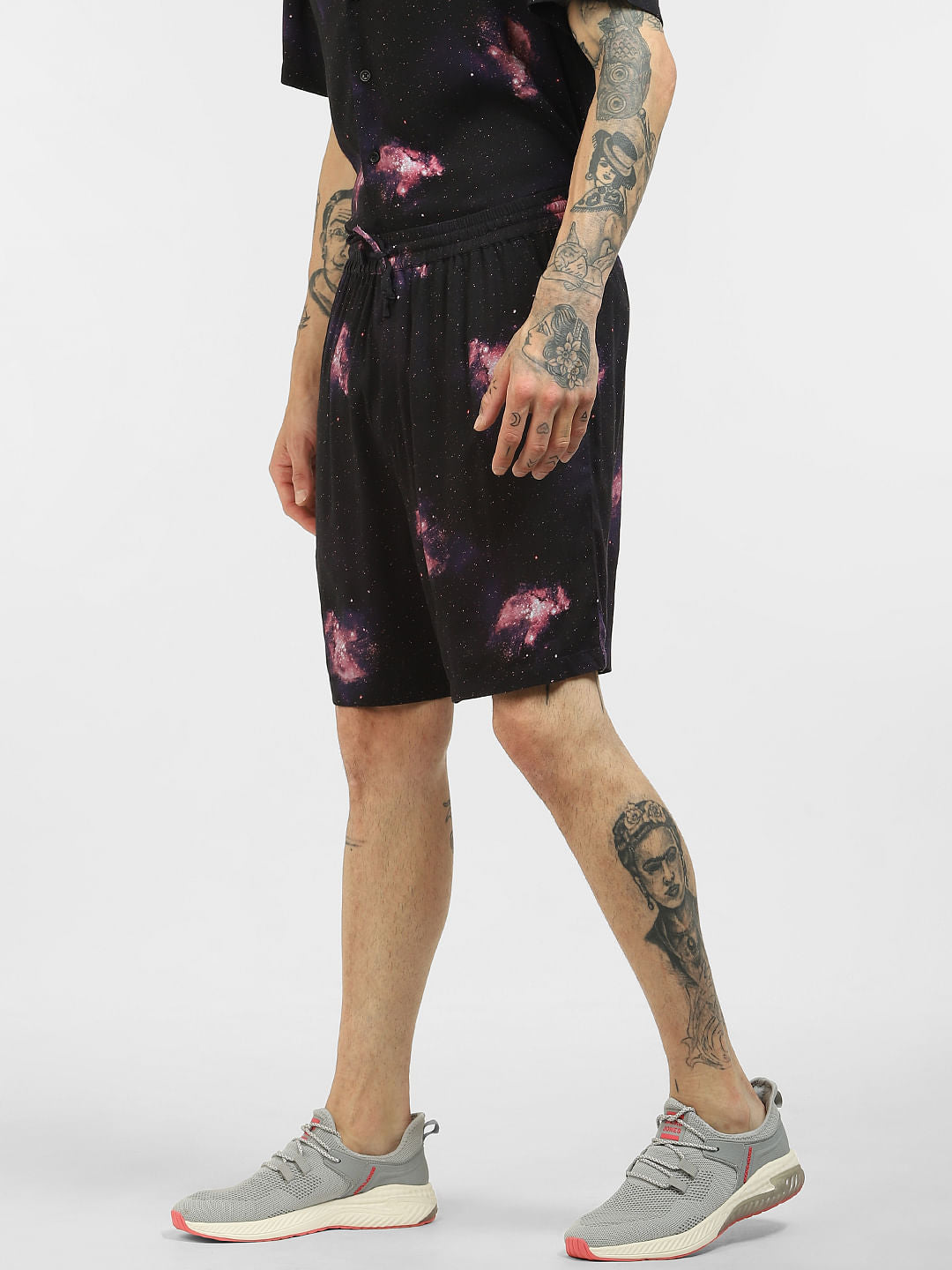 Black Galaxy Print Co-ord Shorts
