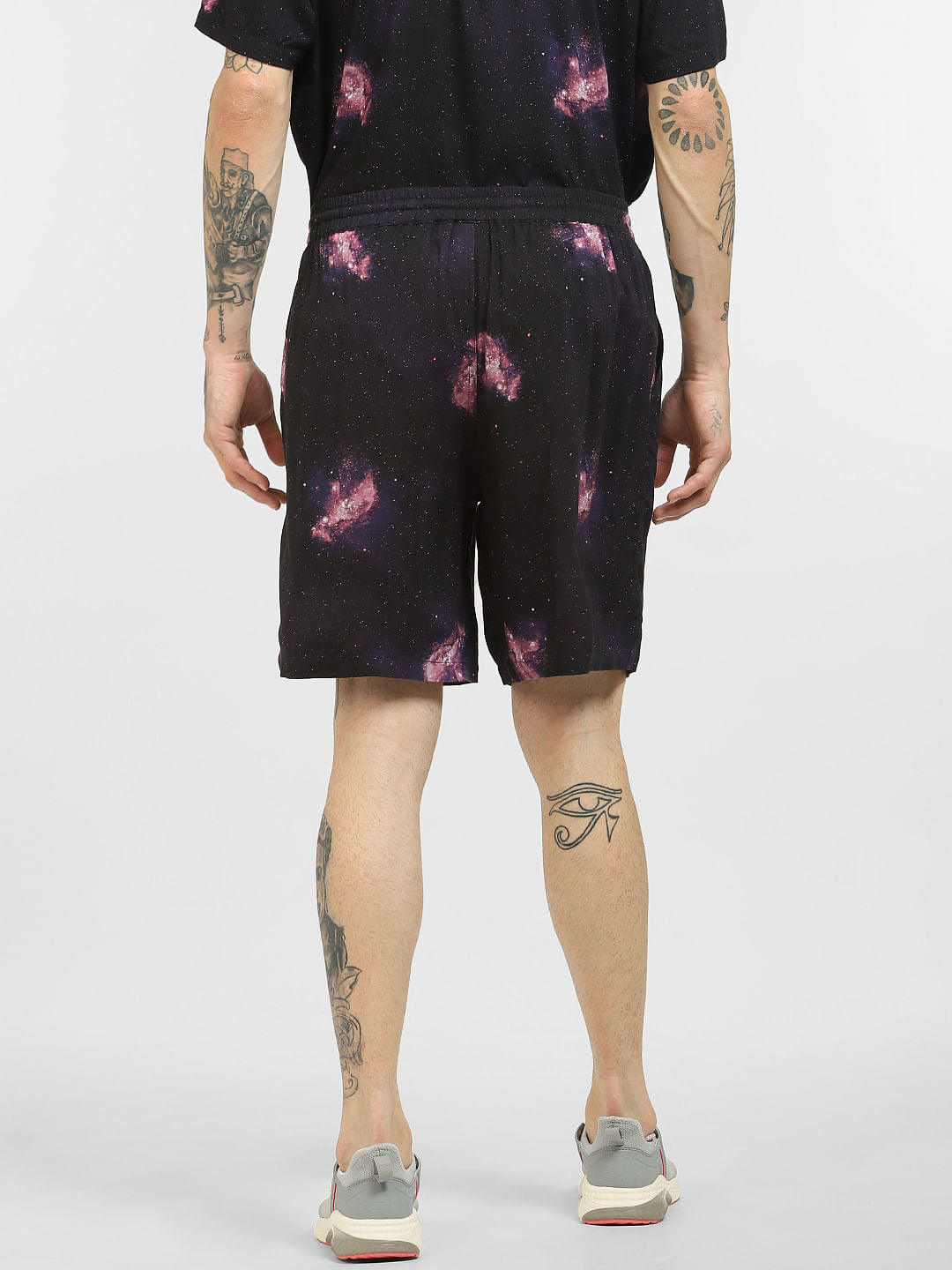 Black Galaxy Print Co-ord Shorts