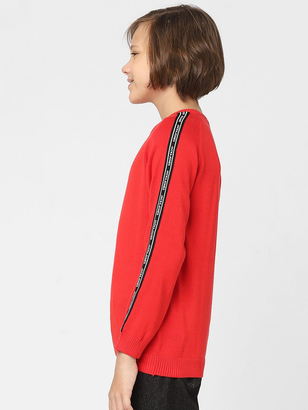 Boys Red Tape Detail Pullover