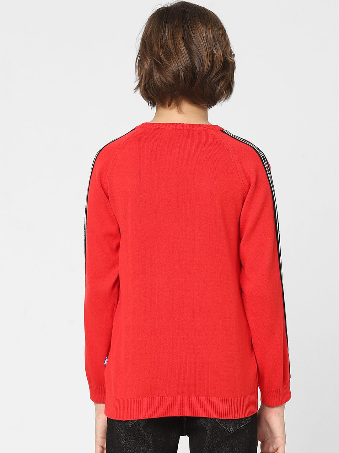 Boys Red Tape Detail Pullover
