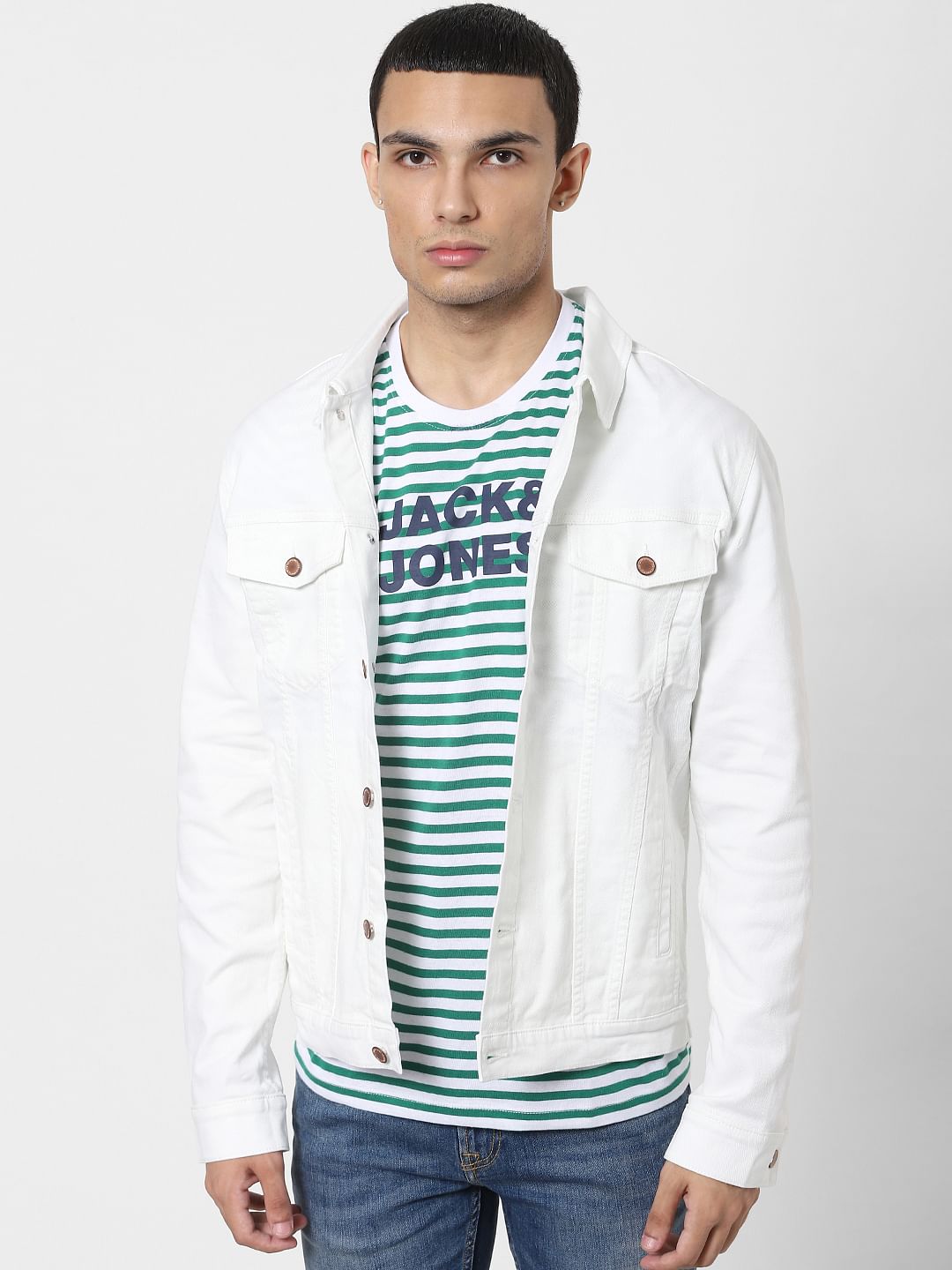 Green Striped Crew Neck T-shirt