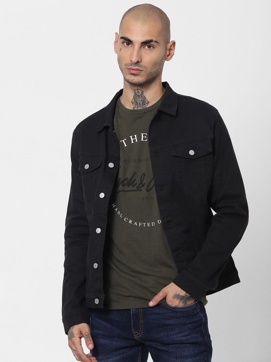 Green Logo Print Full Sleeves Crew Neck T-shirt - S
