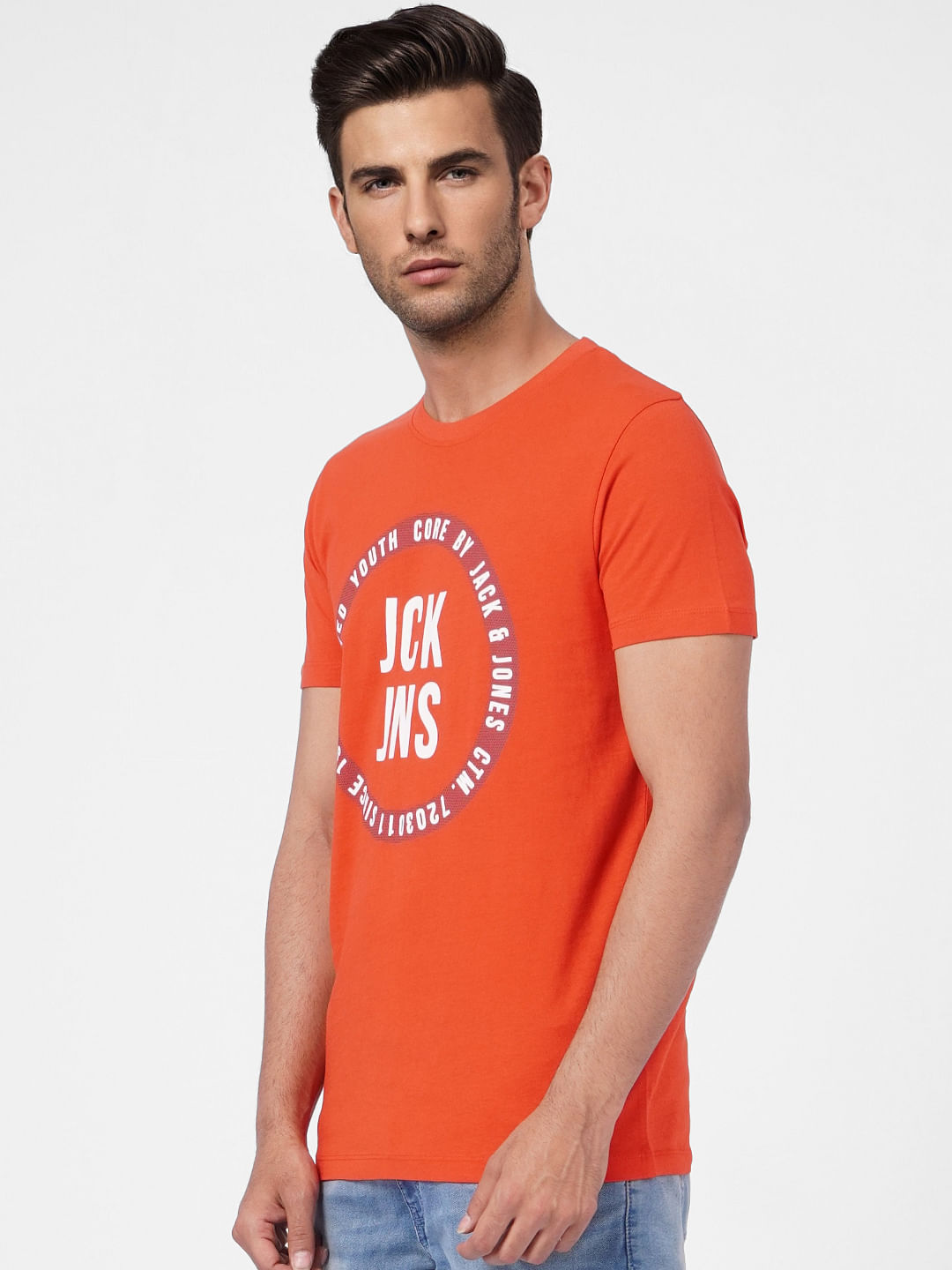 Red Graphic Print Crew Neck T-shirt