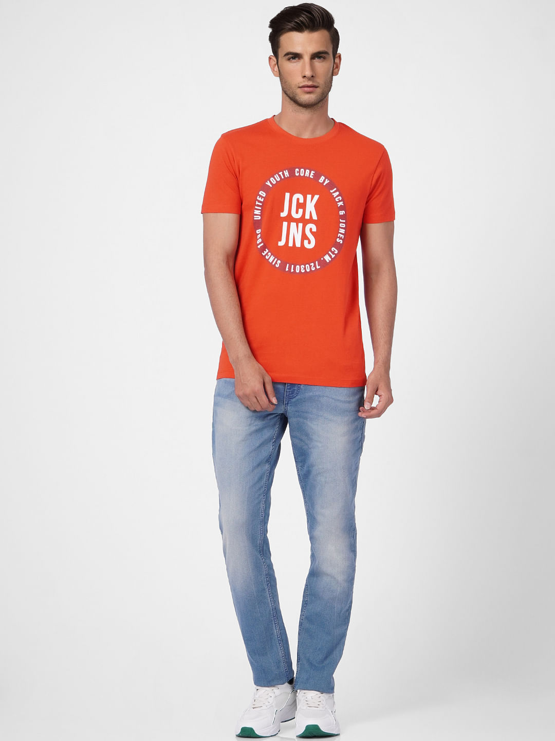 Red Graphic Print Crew Neck T-shirt