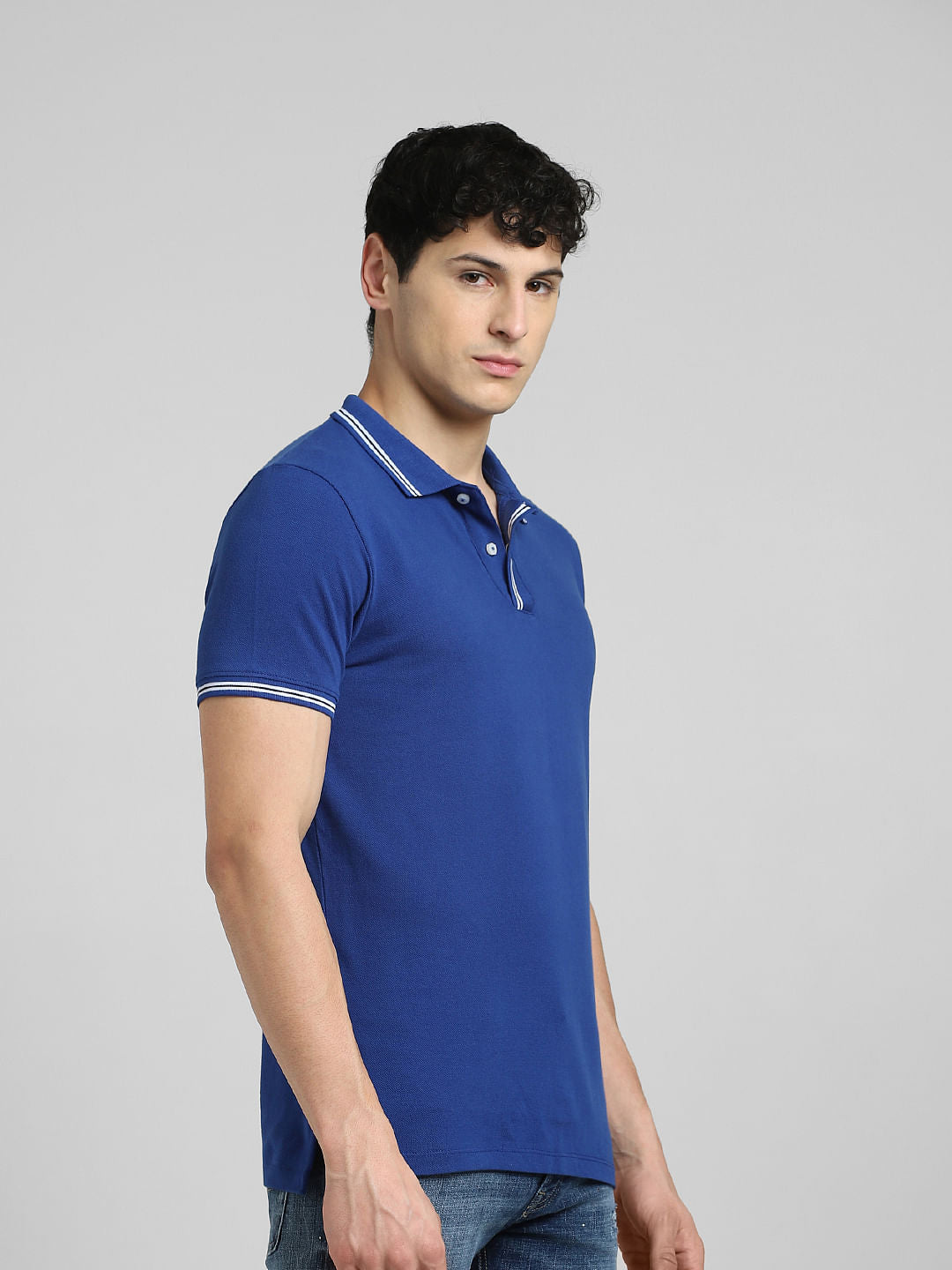Blue  Polo Neck T-shirt