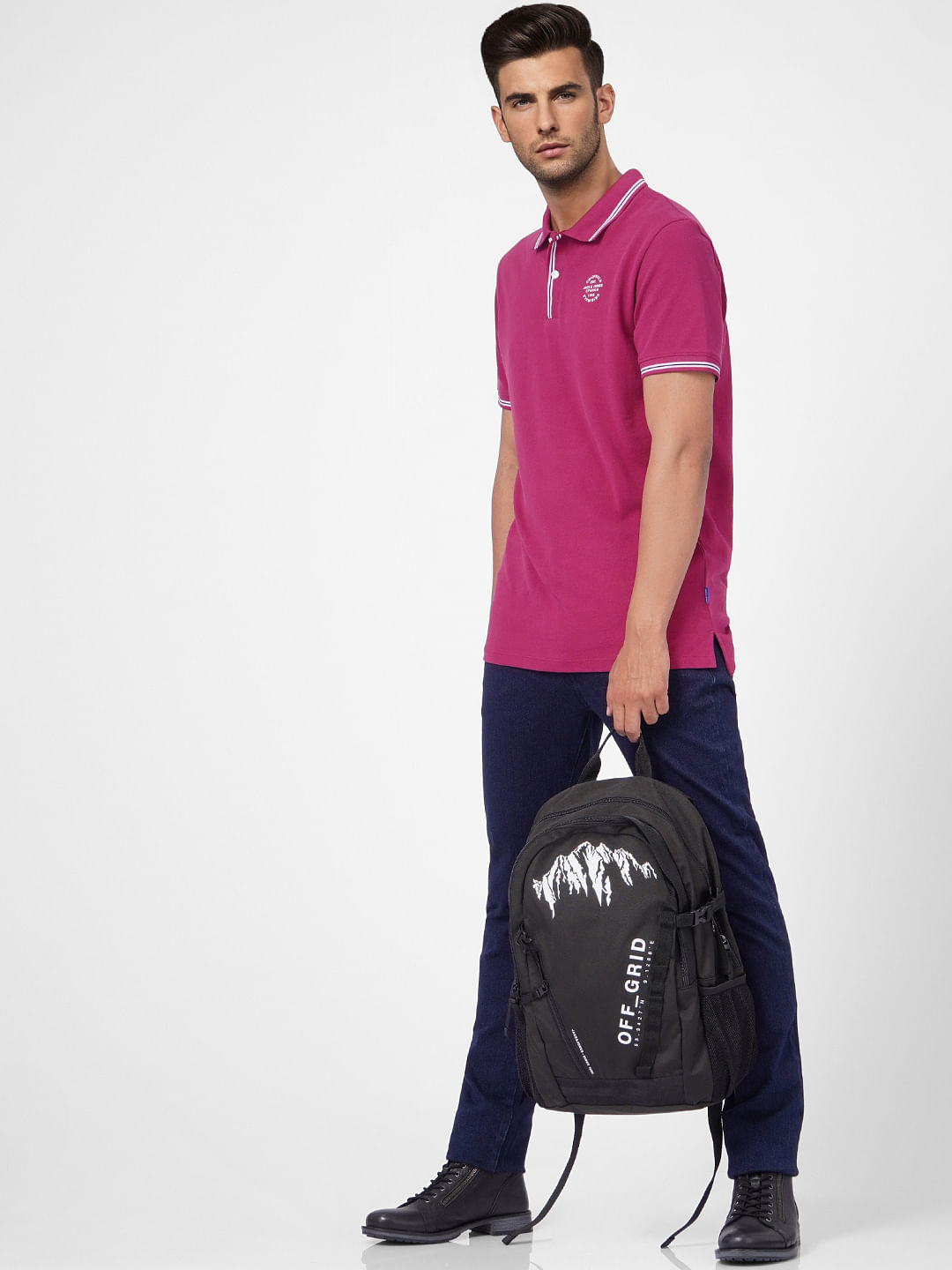 Pink Polo Neck T-shirt