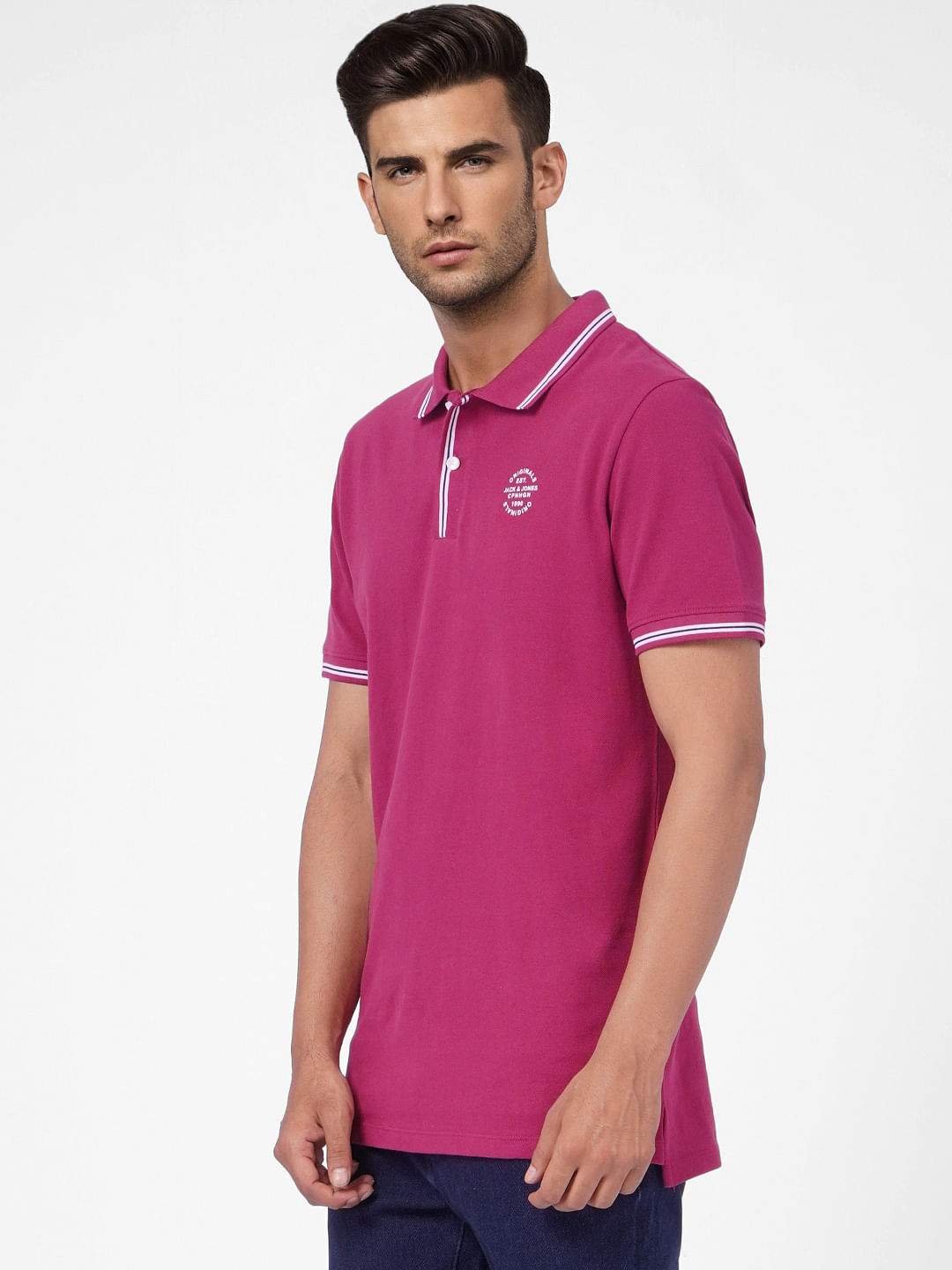 Pink Polo Neck T-shirt