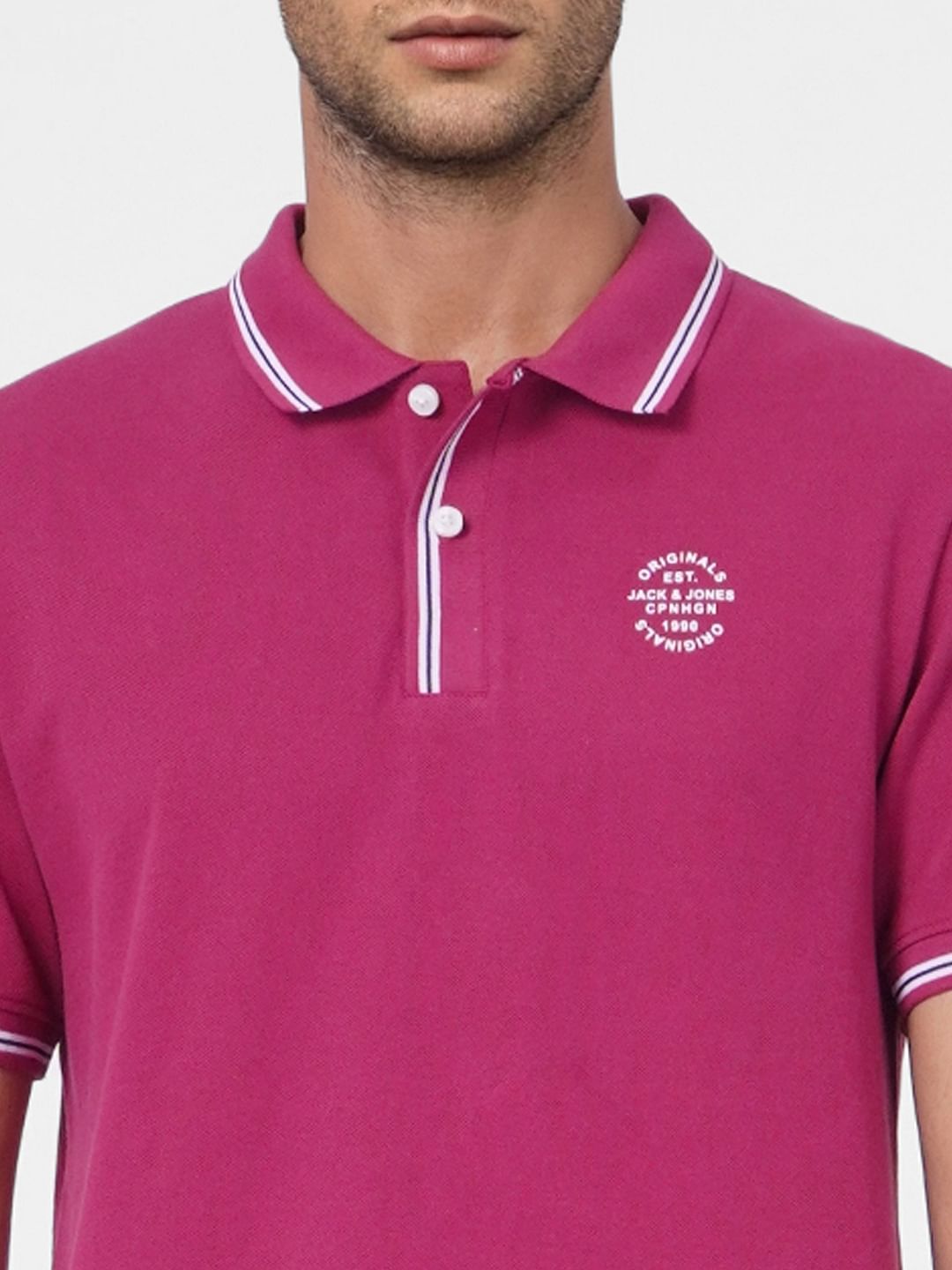 Pink Polo Neck T-shirt