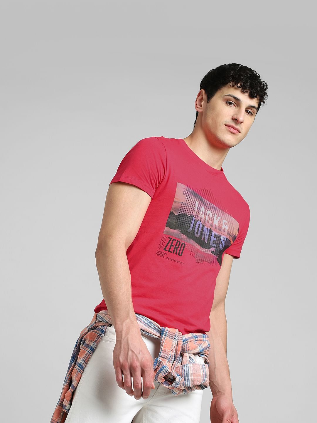 Pink Graphic Print Crew Neck T-shirt - S