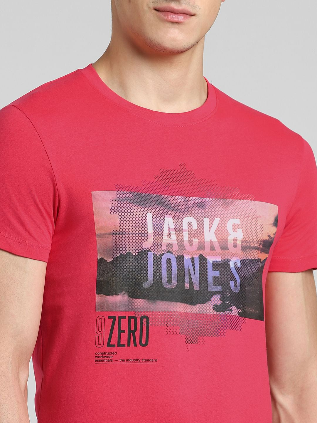 Pink Graphic Print Crew Neck T-shirt