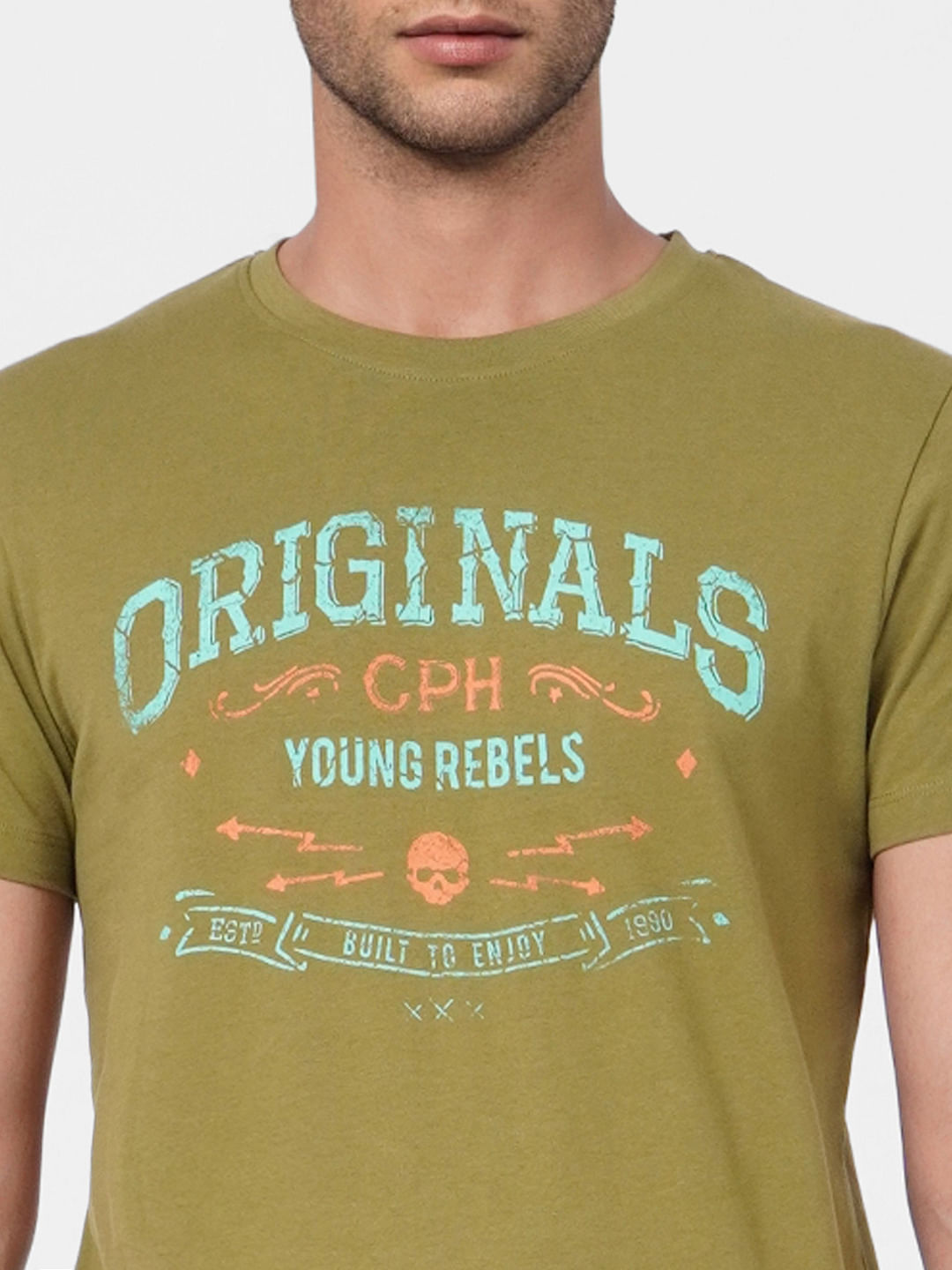 Green Graphic Print Crew Neck T-shirt