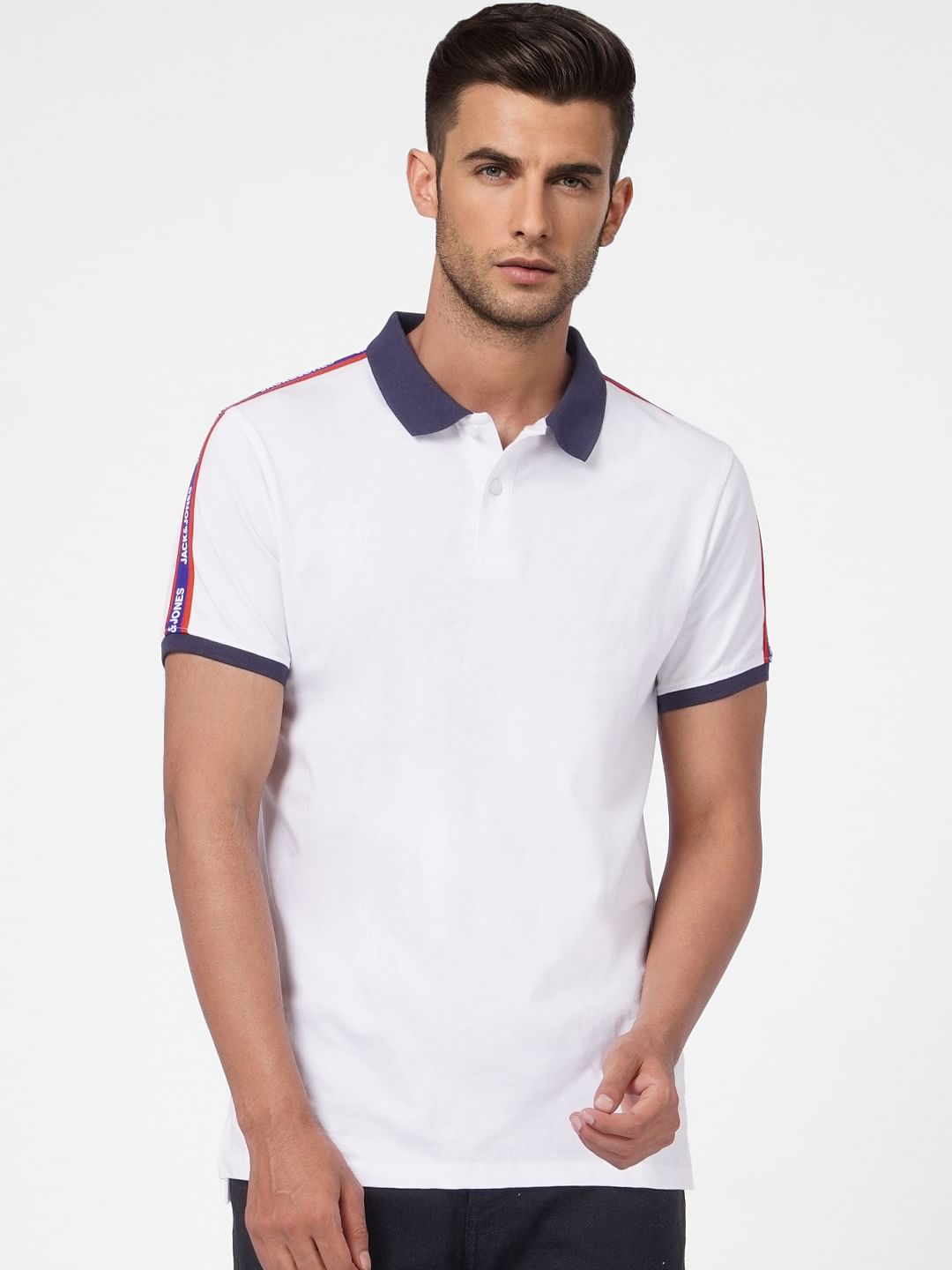 White Polo Neck T-shirt