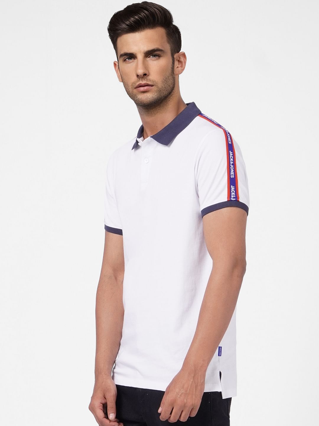 White Polo Neck T-shirt